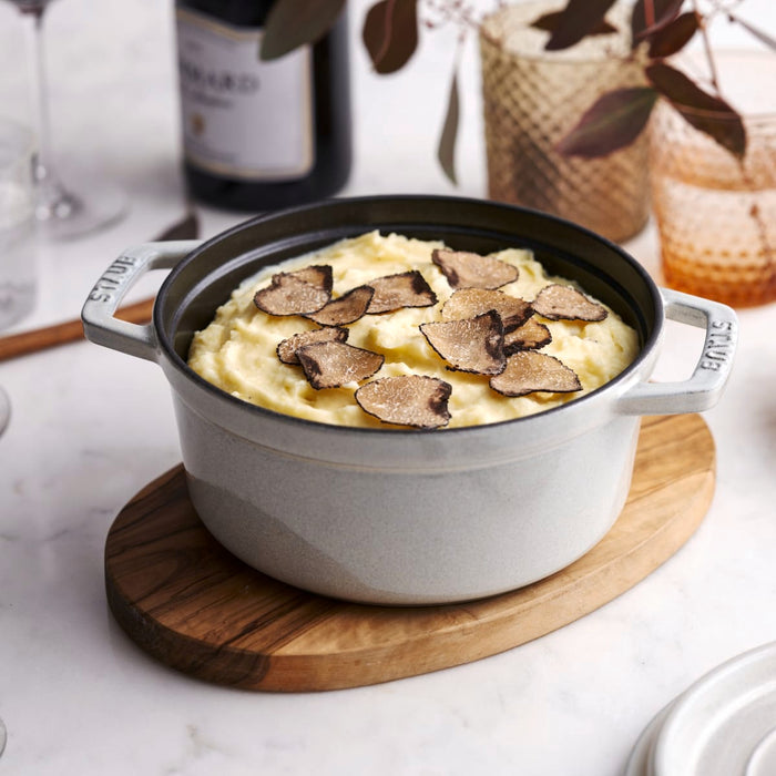 Staub Cast Iron 4-qt Round Dutch Oven - White Truffle
