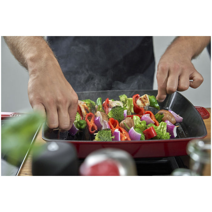 Staub Pan Grill 12 Cast Iron Cherry