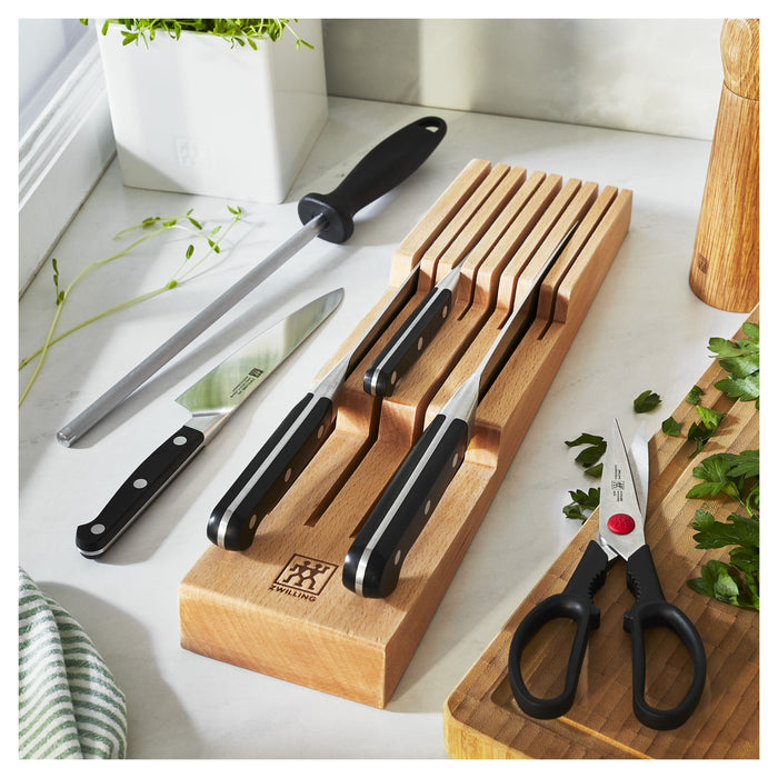 7-pc Block Set w/ Beechwood In-Drawer Knife Tray