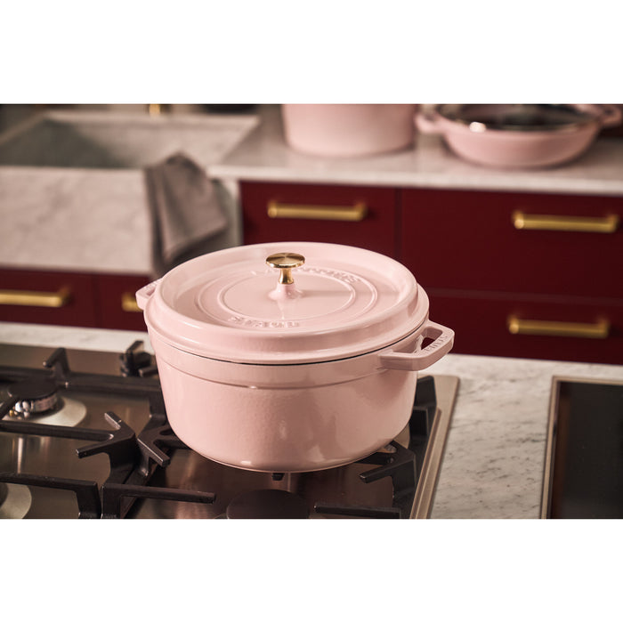 Staub Cast Iron 4-qt Round Dutch Oven - Peony Pink