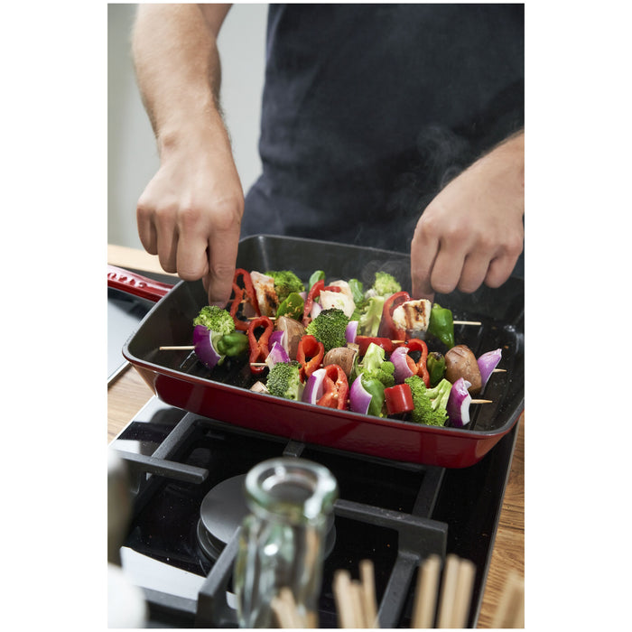 Staub Pan Grill 12 Cast Iron Cherry