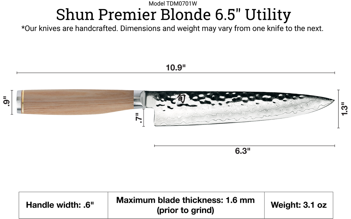 Knife 6.5 Utility Premier Blonde