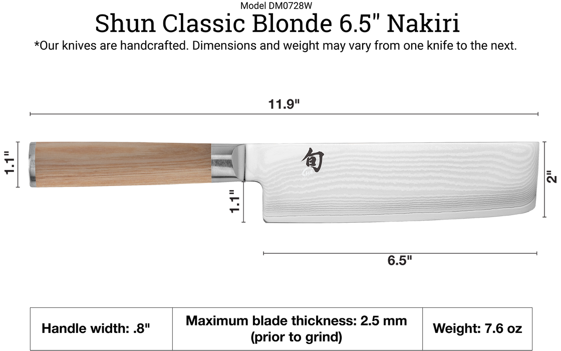 Knife 6.5 Nakiri Classic Blonde