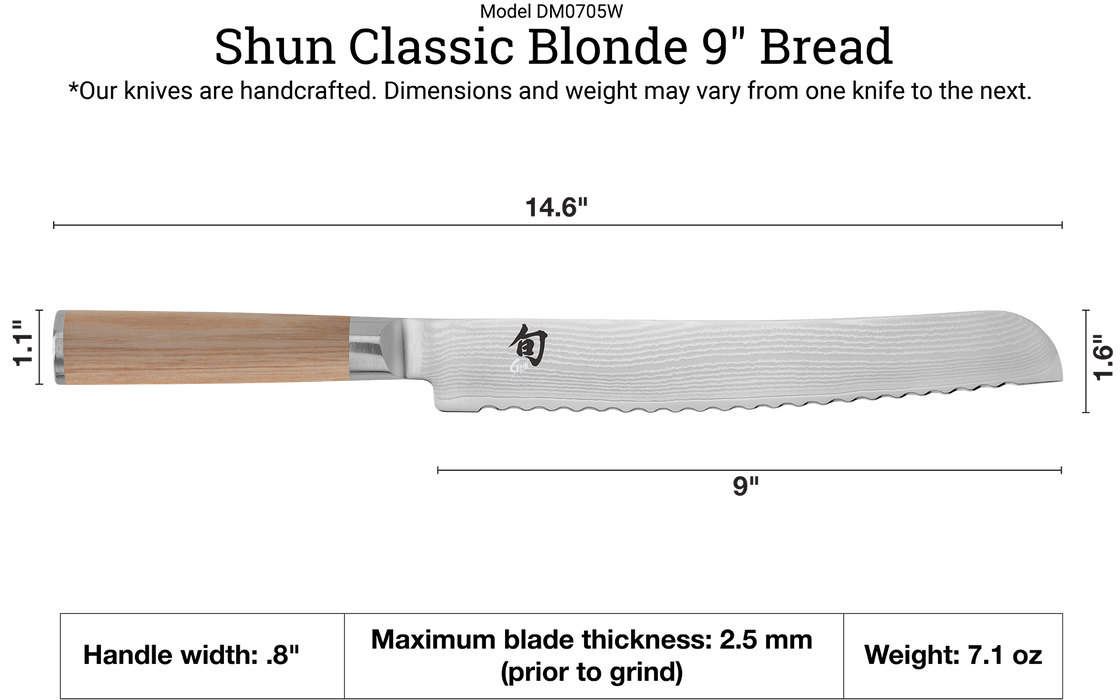 Knife Bread 9in. Blonde
