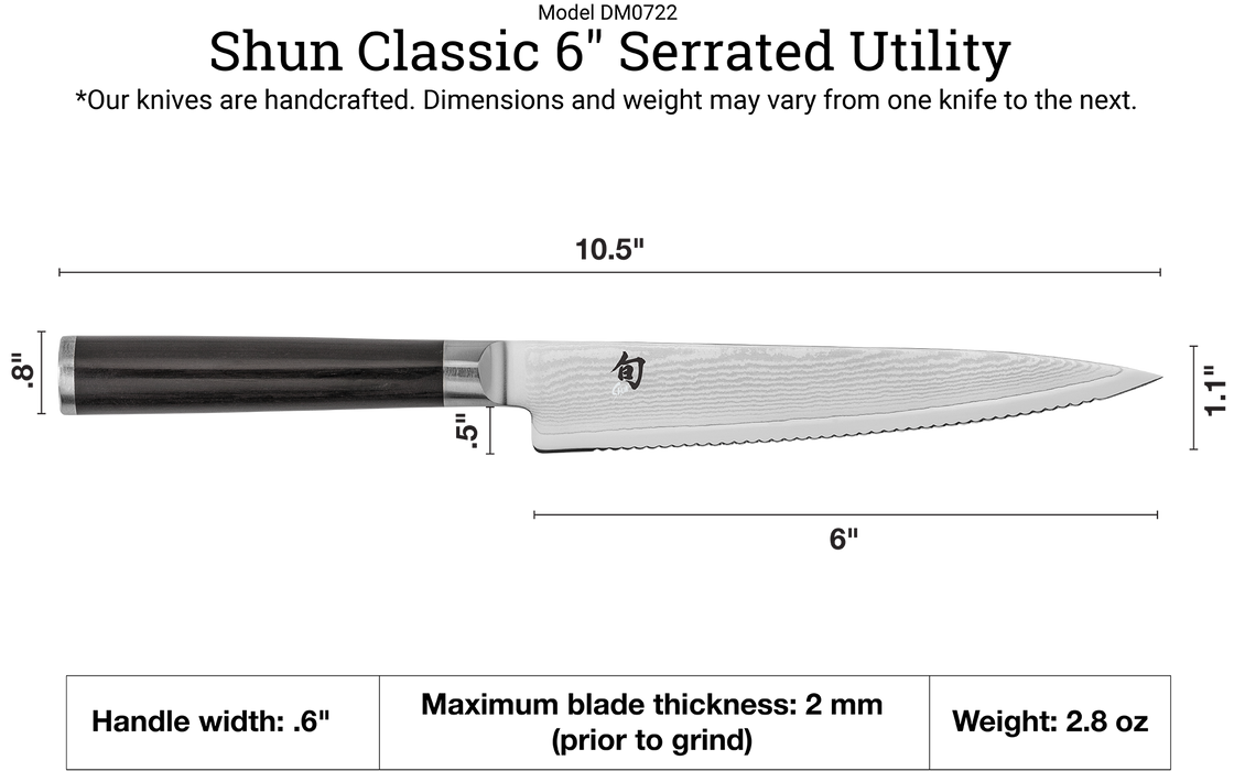 Knife 6 Serrated Tomato Utility