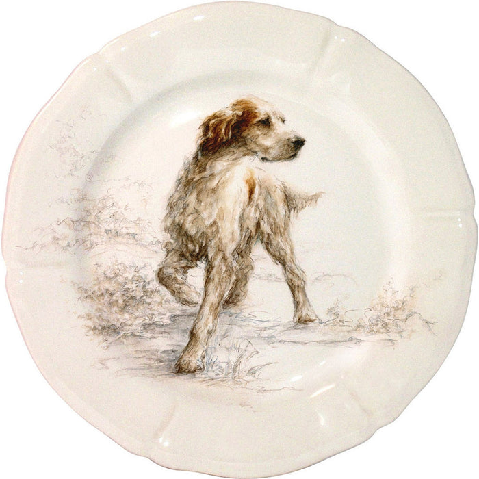 Plate Dessert Sologne Dog Setter Anglais