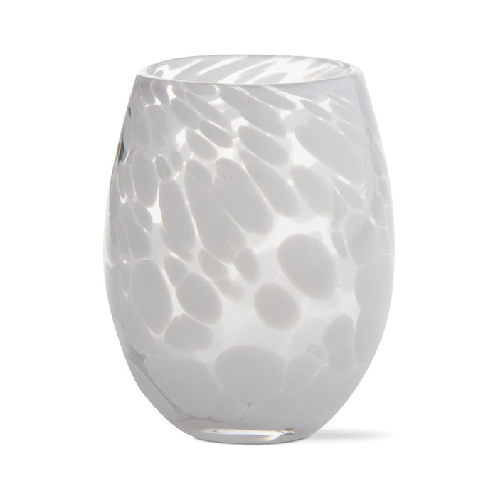 Glass Wine Stemless Confetti White