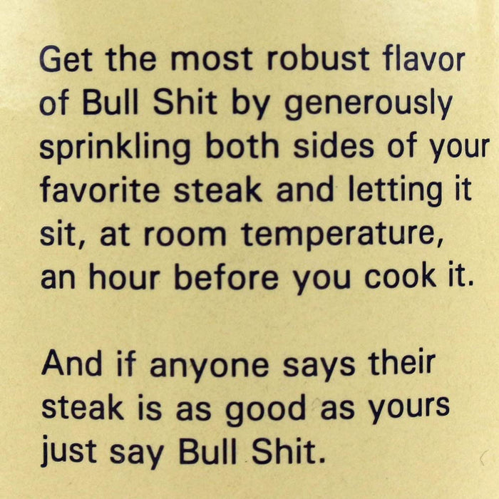 Seasoning Bull Shit